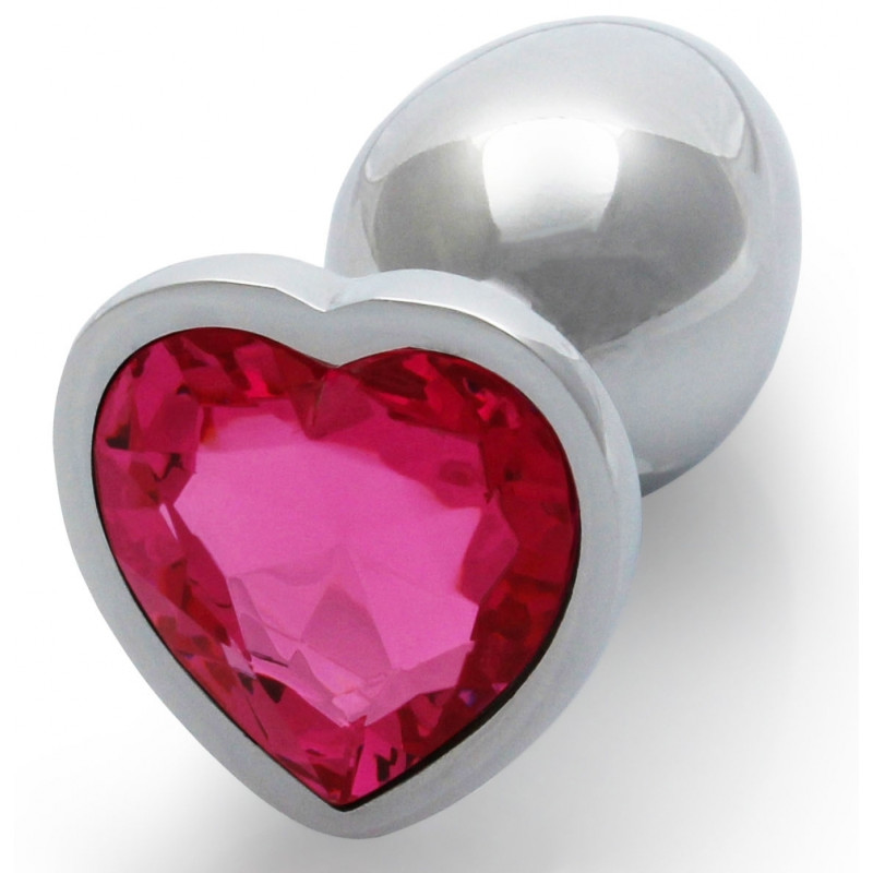 Ouch! Bijou anal Heart Gem S 6 x 2.6cm Argenté-Rose